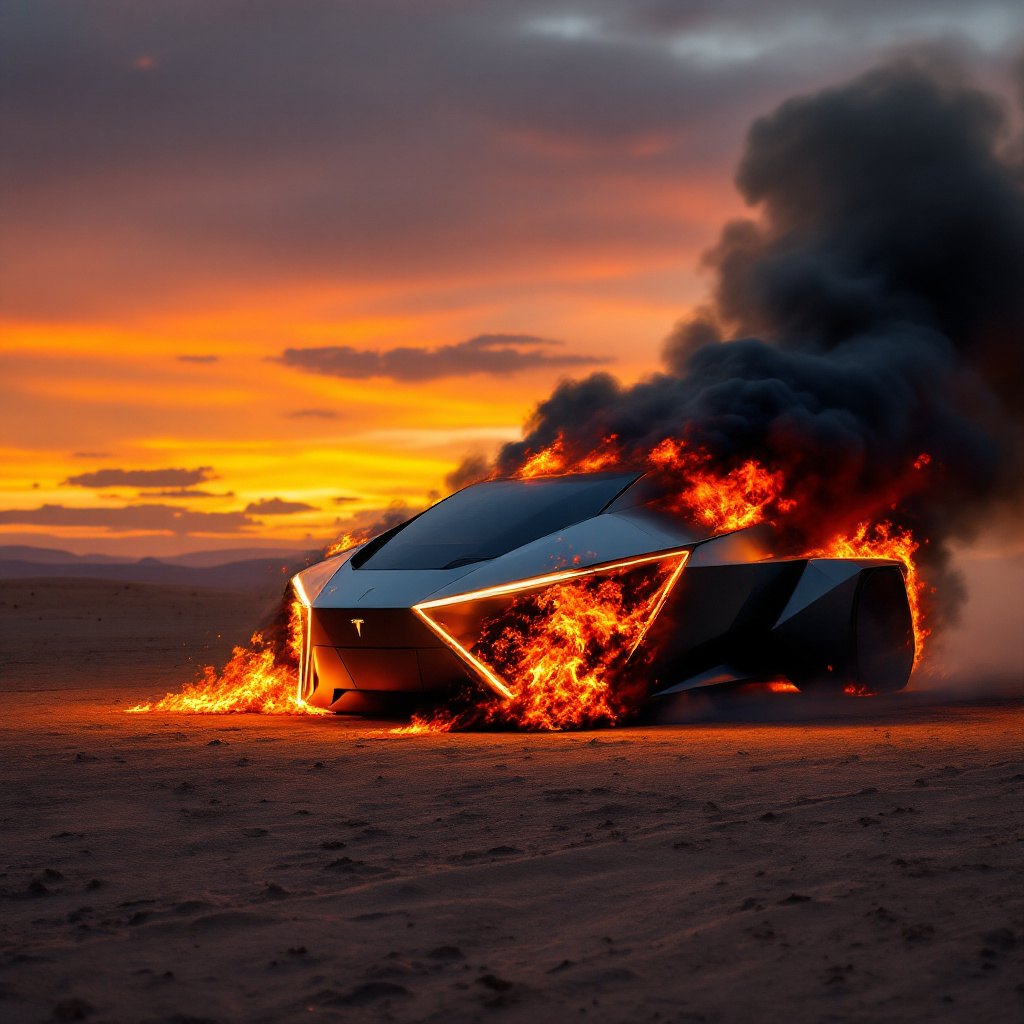Cybertruck fire